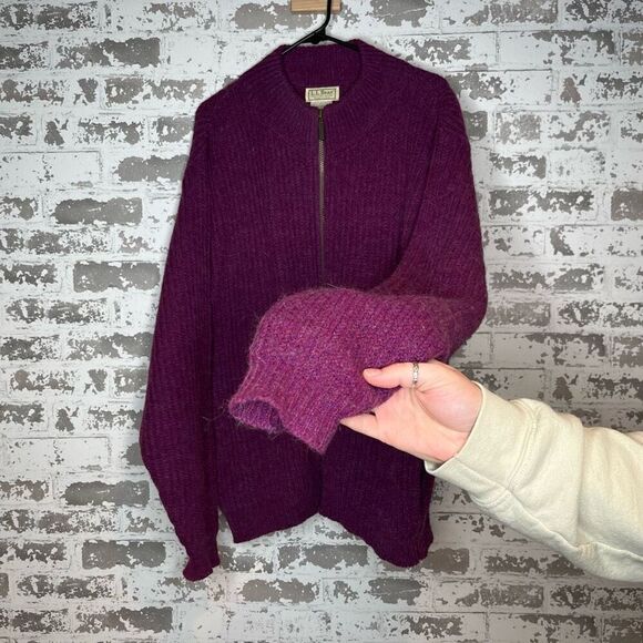 L.L. Bean | women vintage purple wool and alpac sweater with zipper - Picture 10 of 11